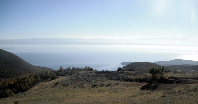 the view of Lake Ohrid on the Albanian side