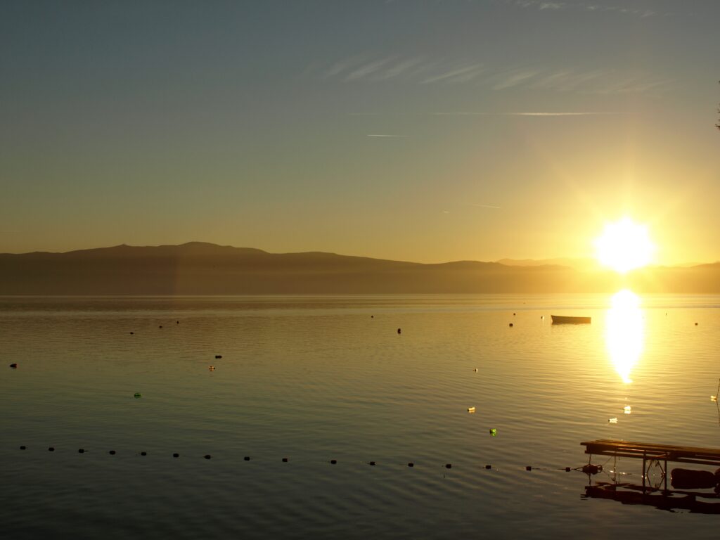 Sunset over Lake Ohrid in Macedonia
