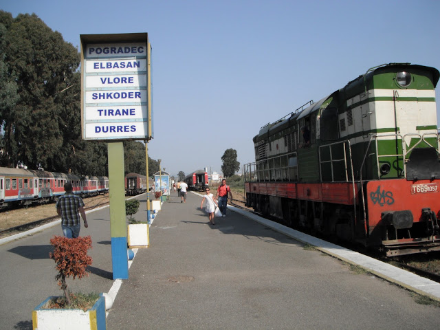 the train platform in Durres, Albania